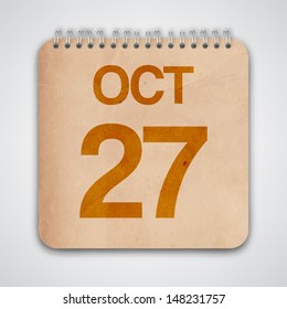 27 October on Old Notebook Vector 