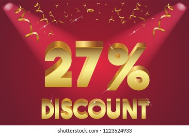 27% off discount promotion sale,  sale promo marketing.