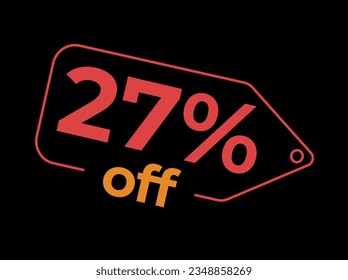 27% off. Sale and discount labels. Discount price icon. %Off. percent sales. Vector Illustration. Image for sale, image for promotion. Im