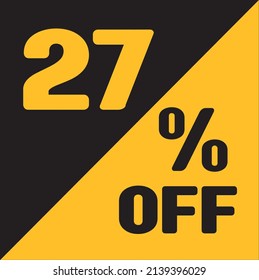 Up To 27% Off Special Offer sale sticker black and gold, vector illustration