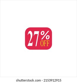 27 offer tag discount vector icon stamp on a white background