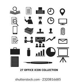 27 OFFICE ICON COLLECTIONS VECTOR