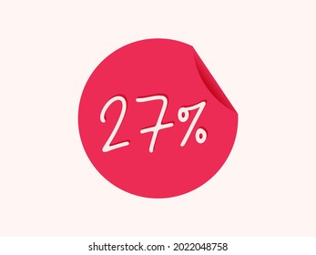 27 percent sticker, 27% image