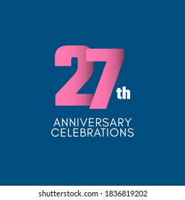 27 th Anniversary Celebration Vector Template Design Illustration