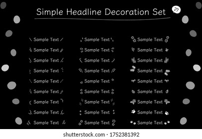 27 types of hand drawn simple headline decoration set illustrations
Mark around the title