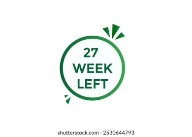 27 semana izquierda, icono, stile, temporizador, cuenta regresiva, reloj, tiempo, fondo, Plantilla, 27 semana izquierda cuenta regresiva, pegatina, Anuncio izquierdo, negocio, venta, Botón de la etiqueta
