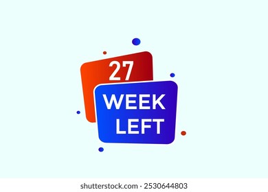 27 semana izquierda, icono, stile, temporizador, cuenta regresiva, reloj, tiempo, fondo, Plantilla, 27 semana izquierda cuenta regresiva, pegatina, Anuncio izquierdo, negocio, venta, Botón de la etiqueta
