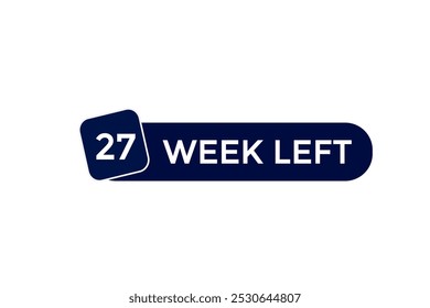 27 week left, icon, stile, timer, countdown, clock, time,  background, template, 27 week left countdown, sticker, left banner, business, sale, label button
