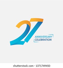 27 Year Anniversary Celebration Vector Template Design Illustration