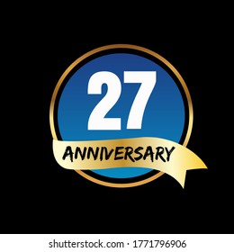 27 años de celebración, diseño vectorial para celebraciones, tarjetas de invitación y tarjetas de felicitación