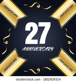27 year anniversary celebration, vector design for celebrations, invitation cards and greeting cards