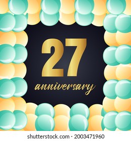 27 year anniversary celebration, vector design for celebrations, invitation cards and greeting cards