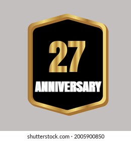 27 year anniversary celebration, vector design for celebrations, invitation cards and greeting cards
