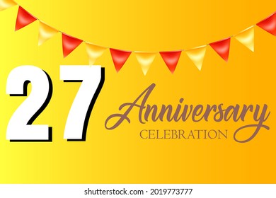 27 year anniversary celebration, vector design for celebrations, invitation cards and greeting cards