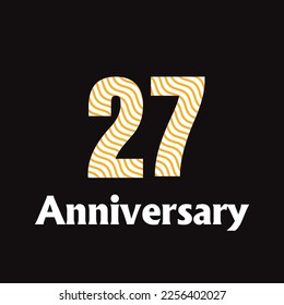 27 year anniversary celebration, vector design for celebrations, invitation cards and greeting cards