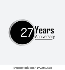 27 Year Anniversary Vector Template Design Illustration Back Circle White Background