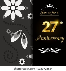 27-jährige Vektor Template Design Illustration