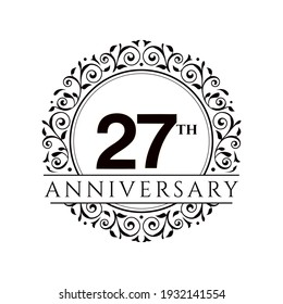 27 Year Anniversary Vector Template Design Illustration