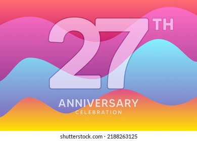 27 Year Anniversary Vector Template Design Illustration