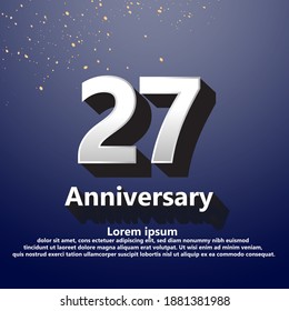 27 years anniversary celebration logo vector template design