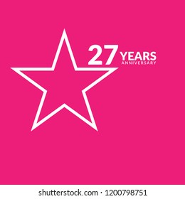 27 years anniversary celebration simple logo