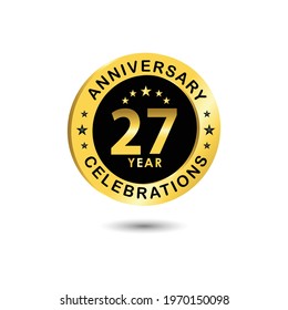 27 Years Anniversary Celebration Vector Template Design Illustration
