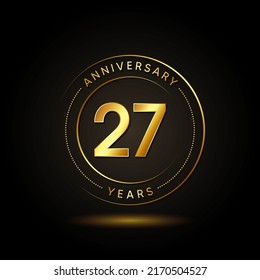 27 Years Anniversary Celebration Vector Template Design Illustration