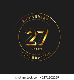 Plantilla de Ilustración de Diseño de Vectores para Celebración del Aniversario de 27 Años