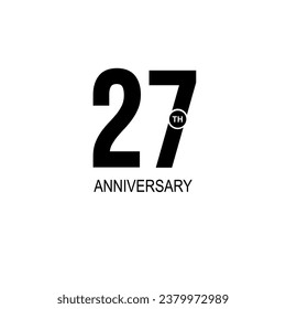 Ilustración de diseño de plantillas vectoriales de celebración de 27 años