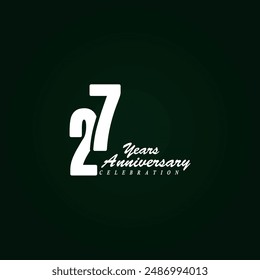 27 years anniversary celebration vector template design illustration