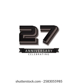 27 years anniversary celebration vector template design illustration