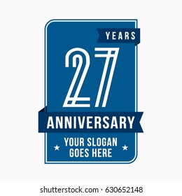 27 years anniversary design template. Vector and illustration.