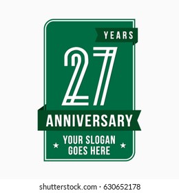 27 years anniversary design template. Vector and illustration.
