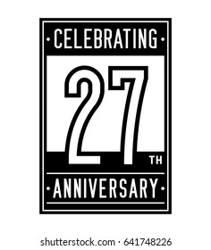 27 years anniversary design template. Vector and illustration.