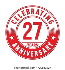 27 years anniversary logo. Vector and illustration.