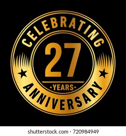 27 years anniversary logo. Vector and illustration.