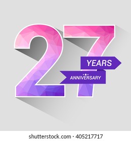 27 Years Anniversary with Low Poly Design