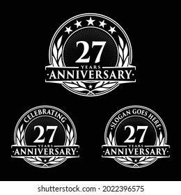 27 years anniversary set. 27th celebration logo collection. Vector and illustration. 