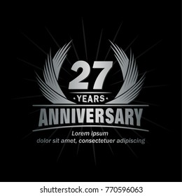 27 years design template. Anniversary vector and illustration template.