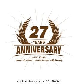 27 years design template. Anniversary vector and illustration template.