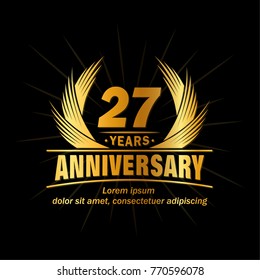 27 years design template. Anniversary vector and illustration template.