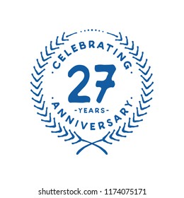 27 years design template. 27 th vector and illustration.