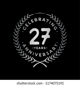 27 years design template. 27 th vector and illustration.