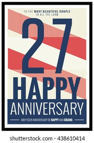 27 Years Happy Anniversary (Vector Illustration Poster Design)