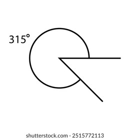 270 degree angle icon illustration design