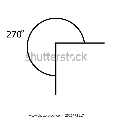 270 degree angle icon illustration design