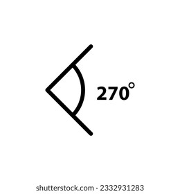 270 degree angle icon, simple fkat illustration on white background..eps