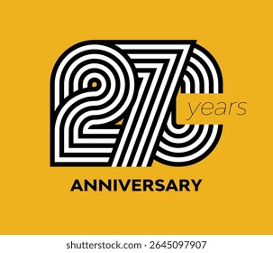 Ilustración de diseño de Plantilla de Vector de aniversario retro de 270 años