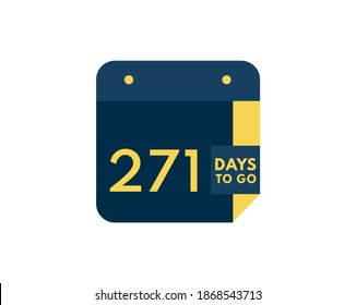 271 días para ir icono del calendario sobre fondo blanco, cuenta atrás de 271 días, Banner de imagen de la cuenta regresiva a la izquierda de los días