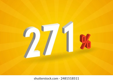 271% discount 3D text for sells and promotion.